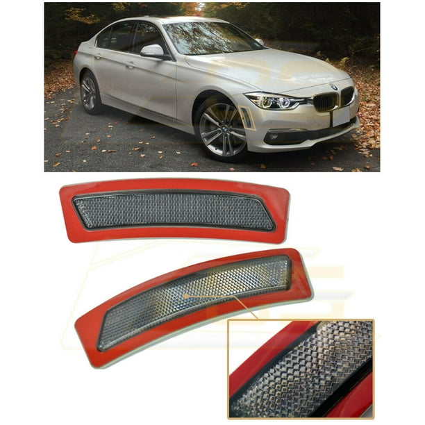 AONED Smoke OE Style Front Bumper Fender Reflector Side Marker Lights Turn Signal Lamps Pairs for BMW F32 F33 F36 4 Series 14-16 